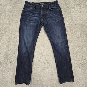 Mavi Jeans Mens 33x32 (Fits 31x30) Blue Slim‎ Straight Low Rise Dark Wash Denim